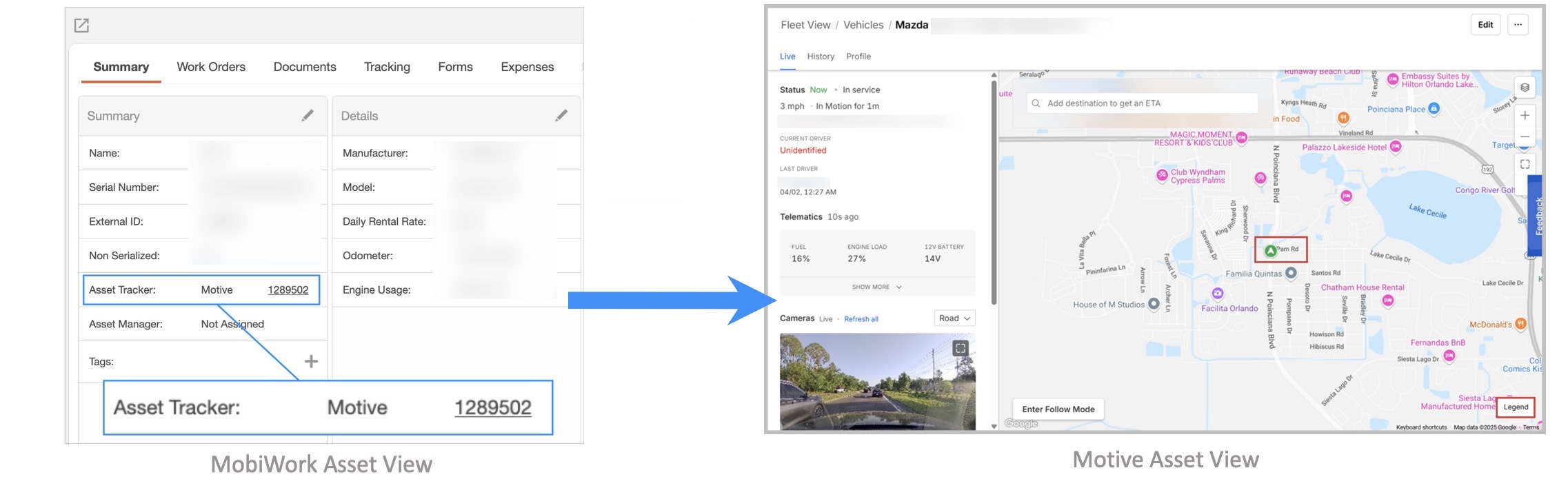 seamless integration between Motive and Mobiwork for the asset view with our one-click launch from MobiWork to Motive